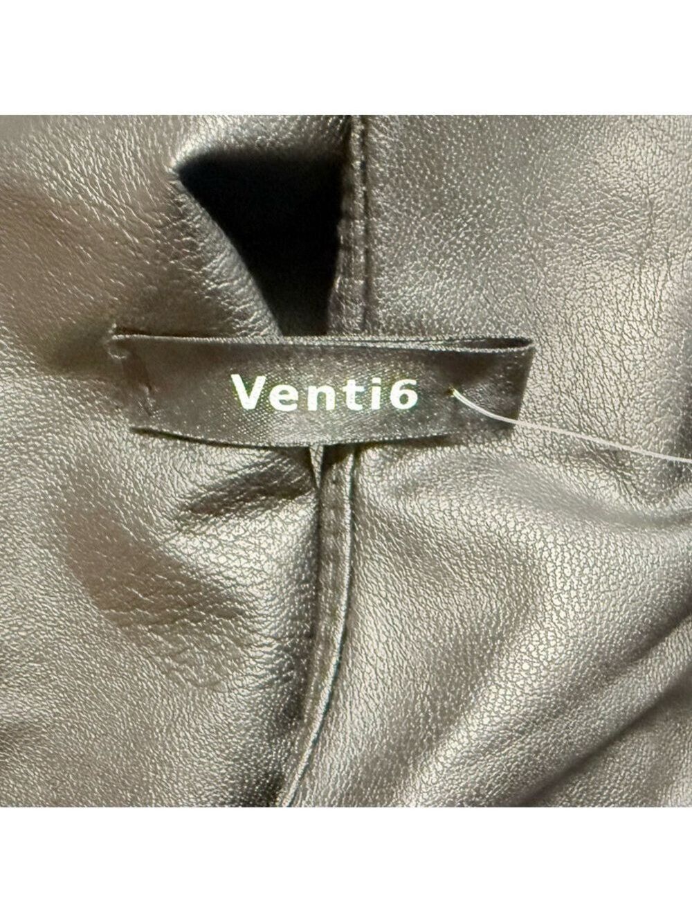 Venti 6 Women’s Black Sleeveless Faux Leather Boxy Top. Size M - Picture 4 of 6